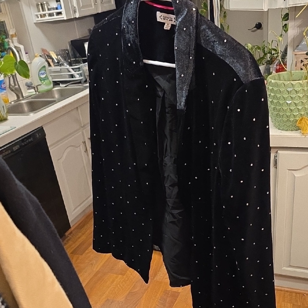 Nanette Lepore's Black with Rhinestone Suit Jacket